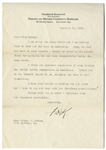 Franklin D. Roosevelt Letter Signed Regarding the Practical Details of Running the Warm Springs Institute -- ...I am sorry the pipes froze...